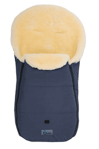 Lammfellfußsack für Kinderwagen Nordkap marine