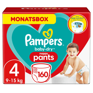 Baby-Dry Pants, storlek 4, 9-15 kg, månadsbox (1 x 160 blöjor)