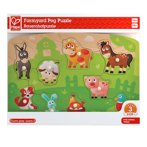 Hape Puzzle animaux de ferme bois 10 pièces E1408