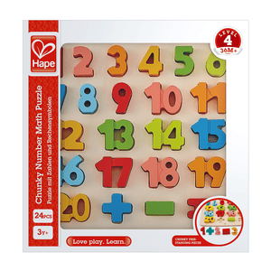 Hape puzzel met cijfers en rekenkundige tekens