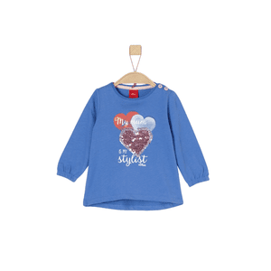 Girl s camisa de manga larga azul