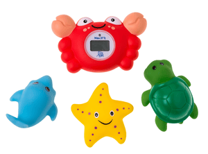 Thermomètre de bain numérique crabe, 3 jouets cracheurs