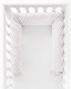 Tour de lit enfant traversin coeurs rose 180 cm