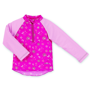 Girls UV-Langarm-Schwimmshirt magenta