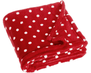 Coperta in pile 75x100cm a pois rosso