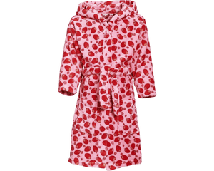 Fleece-Bademantel Erdbeere rosa