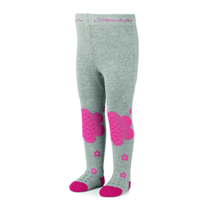 Girls Krabbelstrumpfhose Maus silber melange