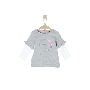 Girls Langarmshirt light grey melange