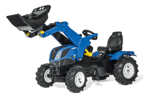 rolly®toys rollyFarmtrac New Holland med rollyTrac laster og rollyAir Tyres 611270