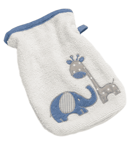 BeBes Collection Gant de toilette enfant Max et Mila bleu