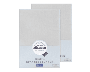 Spannbetttuch Doppelpack Jersey hellgrau