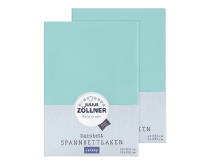 Drap housse enfant Jersey menthe 70x140 cm lot de 2