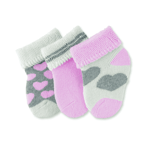 Girl s premières chaussettes 3-pack coeurs rose