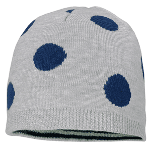 Girl s reversible beanie dots light grey-dcl.navy