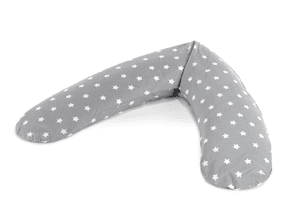 Coussin d'allaitement Comfort gris, housse grandes étoiles