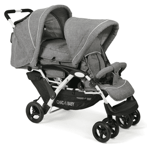 Syskonvagn DUO Melange grey/white