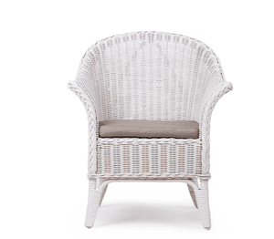 Mimo Kid Wicker chair white met kussen