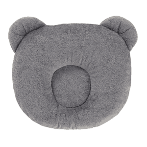 Coussin bébé p'tit panda rond gris foncé 21x19 cm