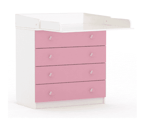 Polini Kids Baby stelleenhet Simple 1580 hvit-rosa