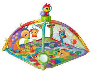 Tapis d'éveil animaux forêt, veilleuse projecteur, sons