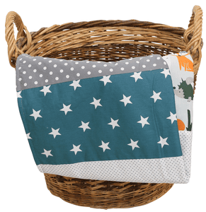 Babydecke & Kuscheldecke 70X100 cm Waldtiere Petrol