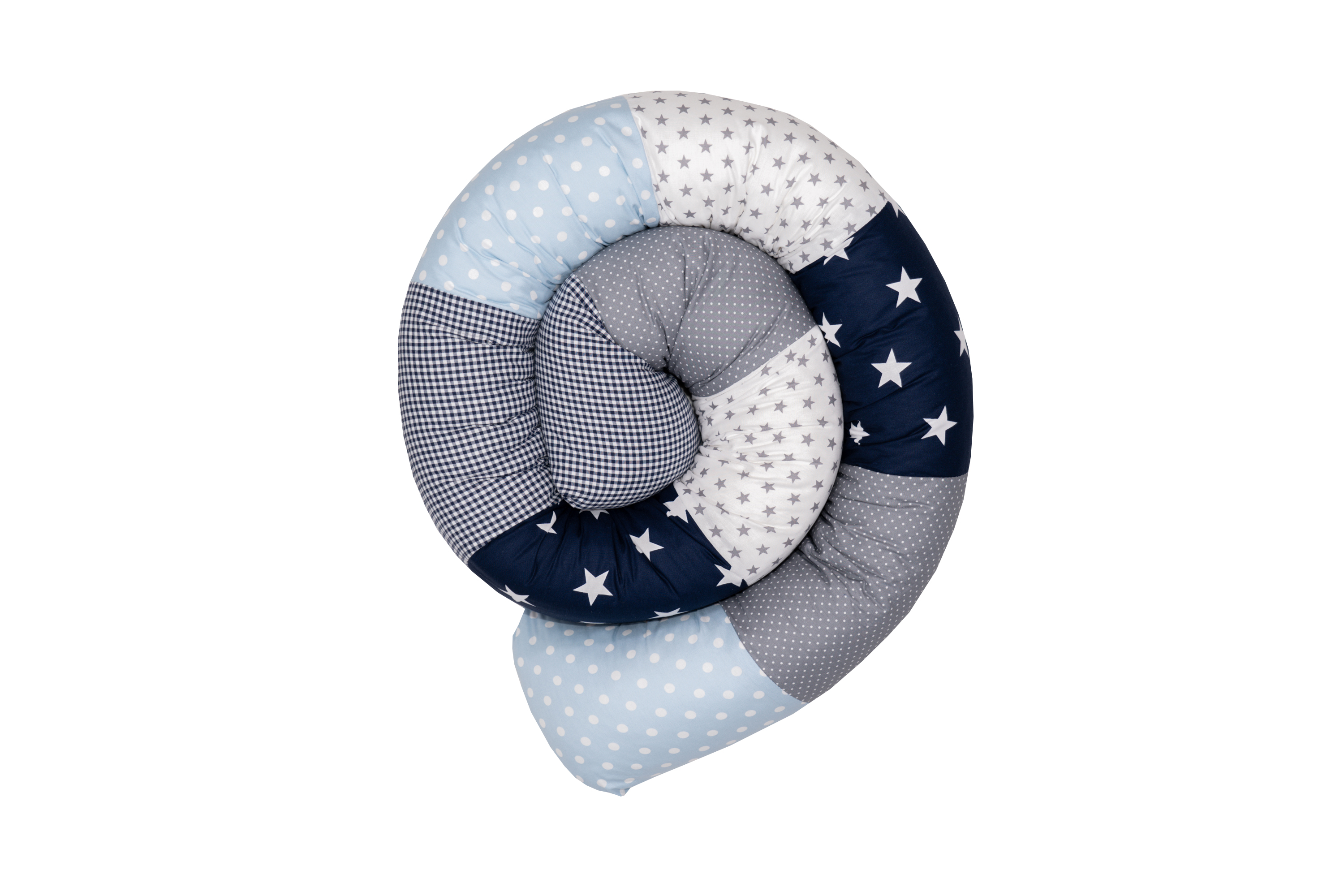 Tour de lit traversin enfant bleu/bleu clair/gris 200 cm