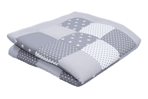 Tapis d'éveil matelas de parc bébé 140x140 cm étoiles grises