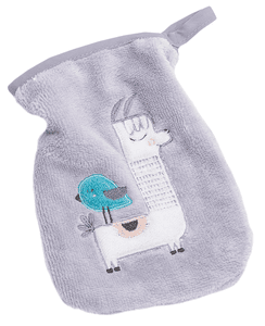 BeBes Collection Gant toilette enfant lama gris