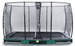 EXIT Elegant inground trampoline 214x366cm met Economy veiligheidsnet - groen