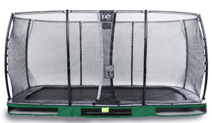 EXIT Elegant inground trampoline 244x427cm met Economy veiligheidsnet - groen