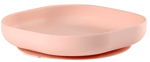 Assiette enfant ventouse silicone rose 6 m+