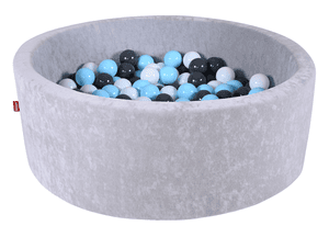 knorr® toys Basenik z piłeczkami soft - Grey inklusive 300 piłeczek soft creme/grey/blue