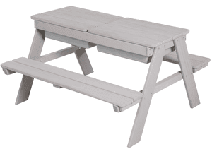 Ensemble table bancs enfant bacs de jeu Outdoor Deluxe bois gris