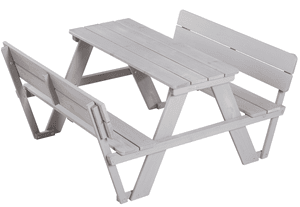 Kinder Picknicktafel for 4 Outdoor Deluxe grijs met rugleuning