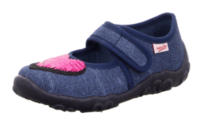 Girls slipper bonny blue heart