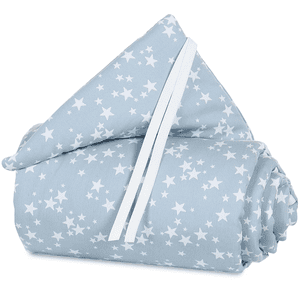 babybay Nestje Piqué Boxspring XXL azuurblauw Ster wit