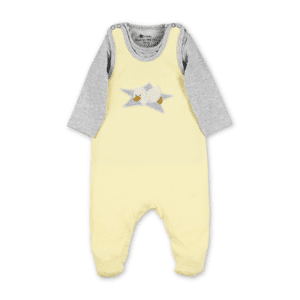 Ensemble grenouillère et t-shirt enfant Jersey Edda jaune