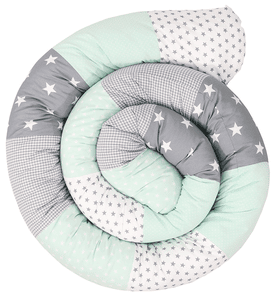 Tour de lit traversin enfant menthe/gris 300 cm