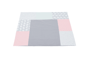 Housse de matelas à langer patchwork éléphant menthe/rose 75x85 cm