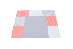 Housse de matelas à langer patchwork nuages corail 75x85 cm