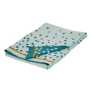 Coperta a maglia Happy dots Blu 80 x 100 cm