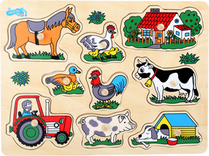 Puzzle ferme, bois 9 pièces