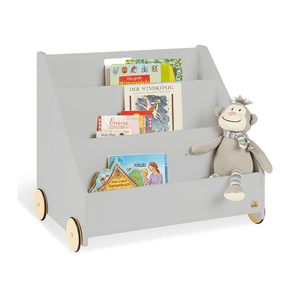 Librería infantil con ruedas Lasse, gris