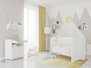 Kids Set lettino + fasciatoio Simple bianco 2 pezzi