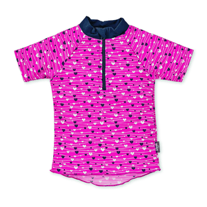 UV-Kurzarmschwimmshirt magenta