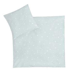 Parure de lit enfant Jersey lama/Star menthe 80x80 cm