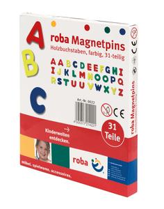 tre magnetiske bokstaver, 31 stk