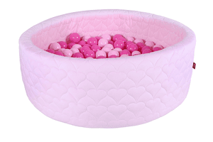 knorr toys Ballenbak soft Cosy heart rose inclusief 300 ballen pink