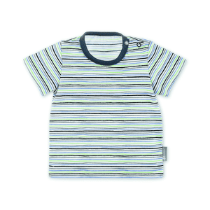 Maglia a maniche corte, bianca a righe