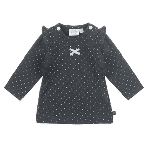 Maglia a maniche lunghe a pois antracite